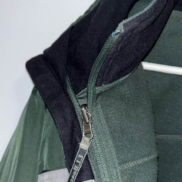 L L Bean Outdoors 2 tone green Fleece lined hooded Jacket parka 3 in 1 men’s L - Picture 3 of 9